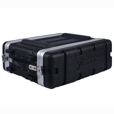 Black 3u Rack Flight Case ABS 12&quot; Depth 19'' Width For Audio Amplifer