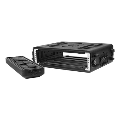 PE 15&quot; Depth 2U Rack Mount Flight Rack Case For Microphone Receiver / Processor