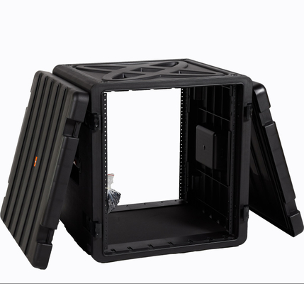 Watertight 12u 19 Inch Flight Case PP Black Powder Coated Twist Latches