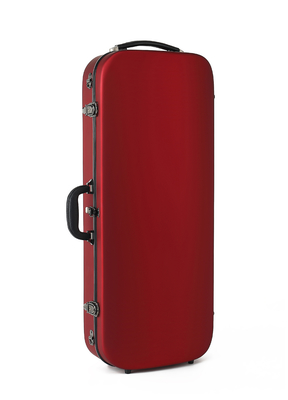 Durable Fiberglass Double Violin Case In Red With Wheels