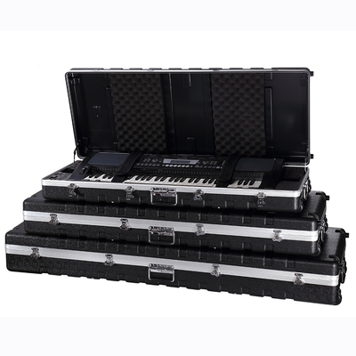 ABS 61 Key Piano Keyboard Case With Wheels Waterproof Hard Shell