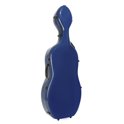Full Size Durable Fiberglass Cello Hard Case With Wheels Blue Color