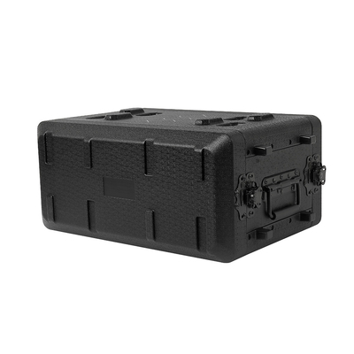 Mudah Dibawa 4U 4 Ruang Dangkal Rack Case Hitam PE 10 &quot;Kedalaman Tahan Air