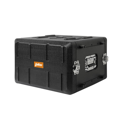 Black 6U Flight Rack Mount Road Case PE 15&quot; Depth  For Audio Amplifer