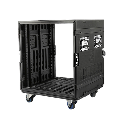 Waterproof PE 12u Rack Flight Case With Wheels 20&quot; Depth