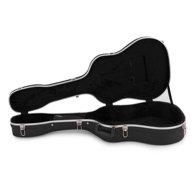 Black Full Size Acoustic Guitar Hard Case ABS With Padded Shoulder Straps