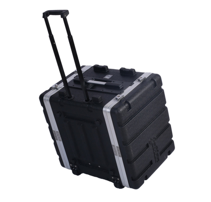Lightweight ABS Flight Rack Mount Case / 8u Rolling Rack Case