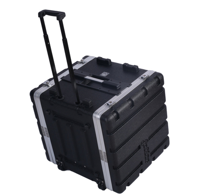 ABS 19&quot; 10U Rolling Flight Rack Mount Case With Wheels For DJ Audio
