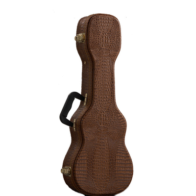 Crocodile Wooden Soprano Ukulele Hard Case Double Backpack Straps