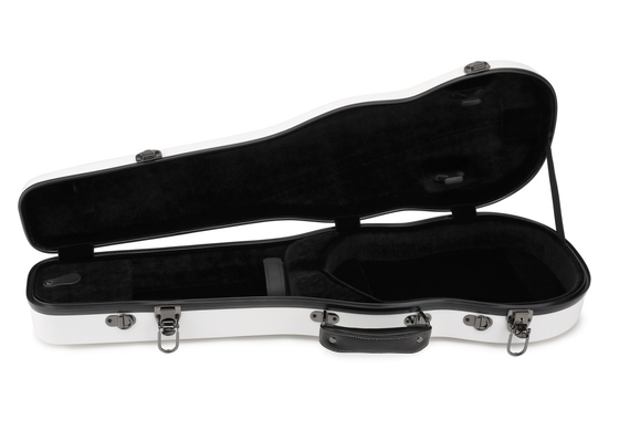 ODM Lightweight White Fiberglass Violin Hard Case Silk Like Blue Lining