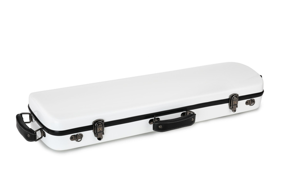 Full Size 4/4 Fiberglass Exterior White Violin Case 2 Triple Chrome Plated Latches