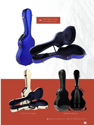 Anti Pressure Airline Fiberglass Classical Guitar Case With Leather Handles