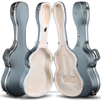 ABS Acoustic Guitar Hard Case Waterproof Foam Push T Shaped Concave Surface