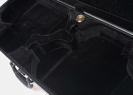 Durable Fiberglass Double Violin Case In Red With Wheels