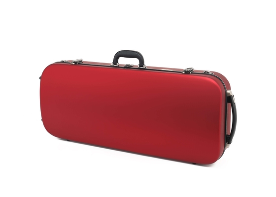 Durable Fiberglass Double Violin Case In Red With Wheels