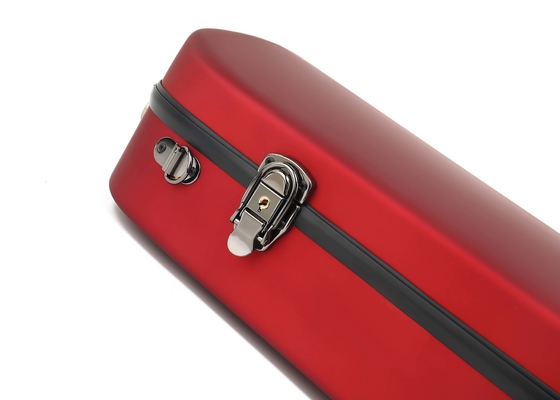 Durable Fiberglass Double Violin Case In Red With Wheels